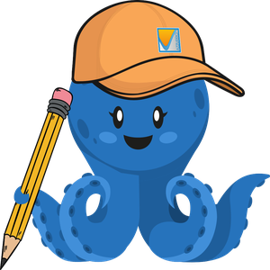 Polpo Polino con la matita, pronto a disegnare